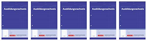 Brunnen 1042572 Berichtsblock Ausbildung / Ausbildungsnachweisblock (A4, 28 Blatt, gelocht, 1 Woche je Seite) (5 Blöcke) von BRUNNEN