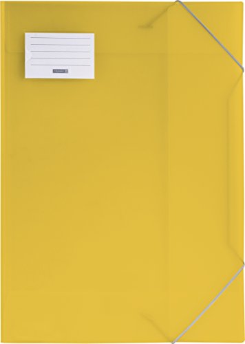 Brunnen 104705310 Sammelmappe FACT!pp (A3, transluzente PP-Folie, mit Gummizug, mit Namensschild) gelb von Brunnen