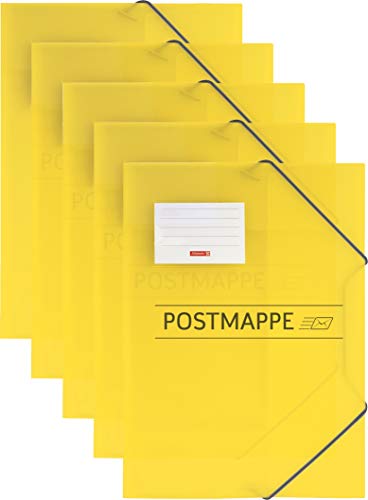 Brunnen 104705410 Sammelmappe/Postmappe (A4, transluzente PP-Folie, mit Gummizug) (5 Mappen) von BRUNNEN