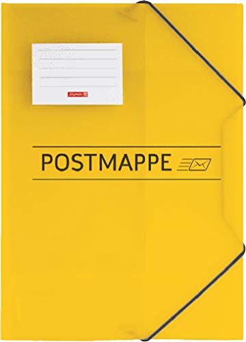 Brunnen 104705410 Sammelmappe / Postmappe (A4, transluzente PP-Folie, mit Gummizug), Gelb von BRUNNEN