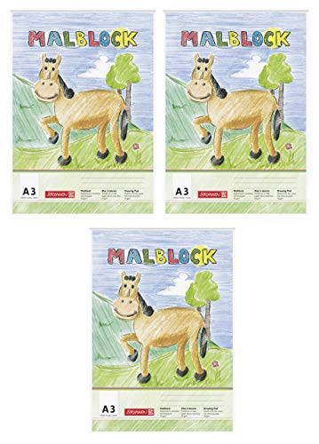 Brunnen 1047304 Malblock (A3, 70 g/m², kopfverleimt) (3, A3) von BRUNNEN