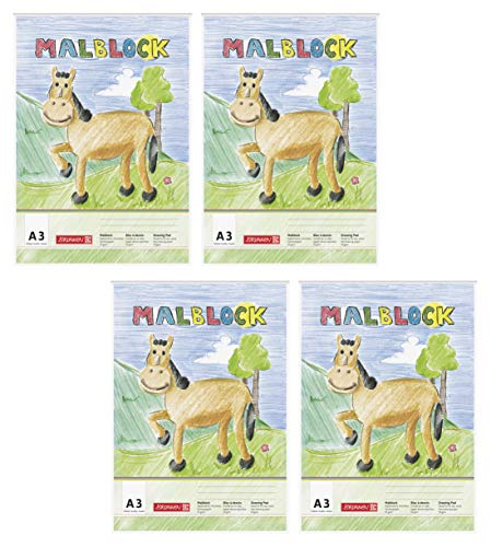 Brunnen 1047304 Malblock (A3, 70 g/m², kopfverleimt) (4, A3) von BRUNNEN