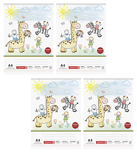 Brunnen 104740802 Malblock (A4, 100 g/m², kopfverleimt) (4, A4) von BRUNNEN