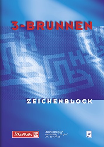 Brunnen 1047433 Zeichenblock (A4, 120 g/m², 20 Blatt) von Brunnen