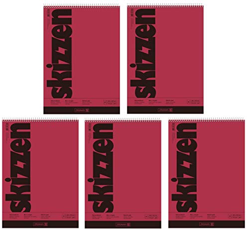 Brunnen 1047450 Zeichen-/Skizzenblock (24x34cm, 110 g/m² 50 Blatt, mit Spirale) (5, 24x34cm) von BRUNNEN
