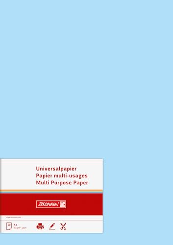 Brunnen 105125032 Universalpapier, A4, 50 Blatt, 80 g/m², hellblau von BRUNNEN