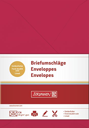 Brunnen 105125224 Briefumschlag Universalpapier, C6, 10 Stück, mittelrot Brunnen 105125224 Briefumschlag Universalpapier, C6, 10 Stück, mittelrot von BRUNNEN