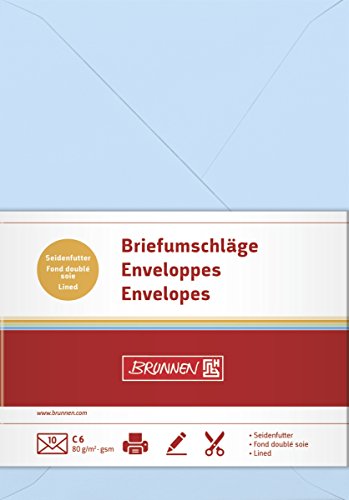 Brunnen 105125232 Briefumschlag Universalpapier, C6, 10 Stück, hellblau Brunnen 105125232 Briefumschlag Universalpapier, C6, 10 Stück, hellblau von BRUNNEN