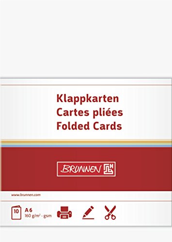 Brunnen 105125300 Klappkarte Universalpapier, A6, 10 Stück, weiß von BRUNNEN