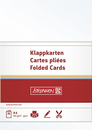 Brunnen 105125307 Klappkarte Universalpapier, A6, 10 Stück, perlweiß von BRUNNEN