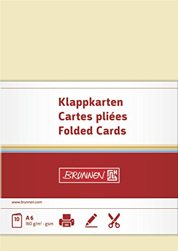 Brunnen 105125311 Klappkarte Universalpapier, A6, 10 Stück, chamois von Brunnen