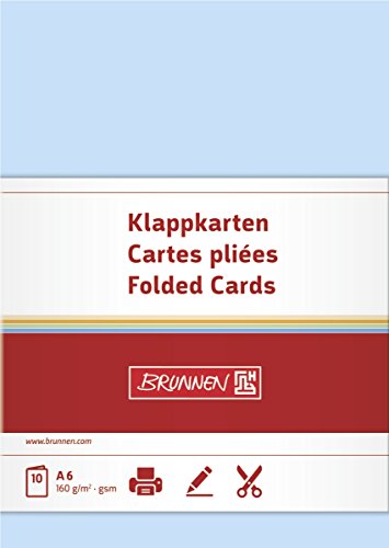 Brunnen 105125332 Klappkarte Universalpapier, A6, 10 Stück, hellblau von Brunnen