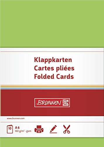 Brunnen 105125350 Klappkarte Universalpapier, A6, 10 Stück, hellgrün von BRUNNEN