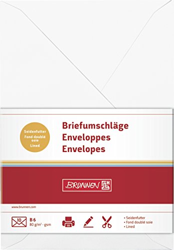 Brunnen 105125600 Briefumschlag Universalpapier, B6, weiß von BRUNNEN