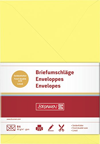 Brunnen 105125610 Briefumschlag Universalpapier, B6, gelb von BRUNNEN