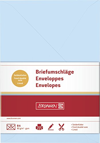 Brunnen 105125632 Briefumschlag Universalpapier, B6, hellblau von BRUNNEN