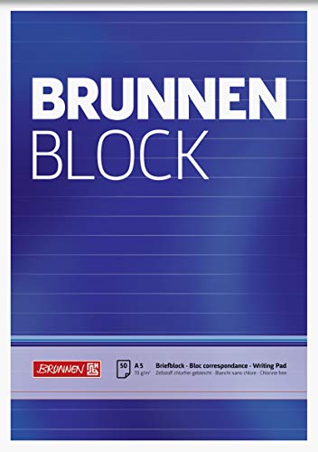 Brunnen 1052427 Briefblock/Schreibblock/Der Block (A5, Liniert, 50 Blatt, 70 g/m²) von BRUNNEN