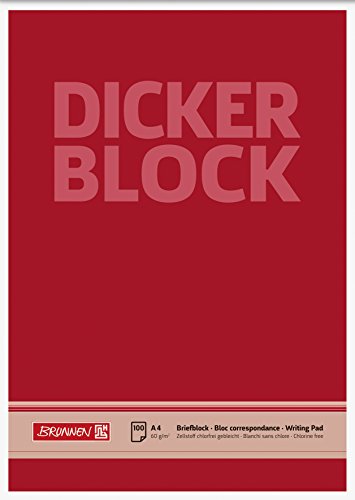 Brunnen 1052686 Briefblock / Schreibblock / Der dicke Block (A4, blanko, 100 Blatt, 60g/m²) von Brunnen