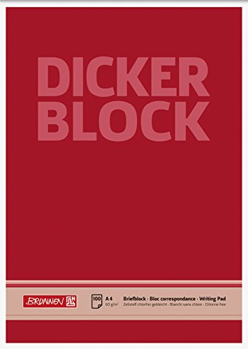Brunnen 1052686 Briefblock / Schreibblock / Der dicke Block (A4, blanko, 100 Blatt, 60g/m²) von BRUNNEN
