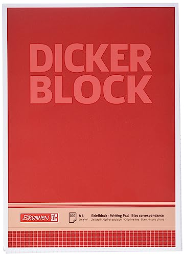 Brunnen 1052688 Briefblock / Schreibblock / Der dicke Block (A4, kariert, 100 Blatt, 60g/m²) von Brunnen