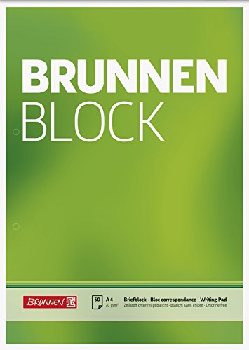 Brunnen Briefblock / Schreibblock / Der Brunnen Block (A4, blanko, 50 Blatt, 70 g/m², 2-fach gelocht) von Brunnen