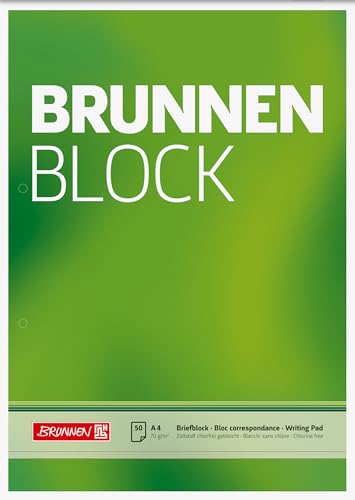 Brunnen 1052756 Briefblock / Schreibblock / Der Brunnen Block (A4, blanko, 50 Blatt, 70 g/m², 2-fach gelocht) von BRUNNEN