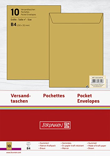 Brunnen 105343701 Versandtasche, B4, 10 Stück, 250 x 353 mm Brunnen 105343701 Versandtasche, B4, 10 Stück, 250 x 353 mm von Brunnen
