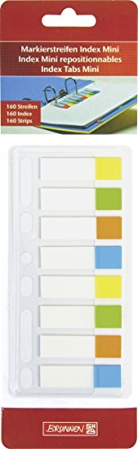Brunnen 1055888 Markierstreifen Index Mini (Neonfarben transparent, rückstandfrei ablösbar, 160 Markierstreifen, abheftbar) von Brunnen