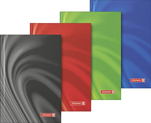 Brunnen 105597202 Notizbuch Vivendi (Hardcover, A6, kariert, 192 Seiten) 1 Stück, farbig sortiert in rot, blau, grün oder schwarz von Brunnen