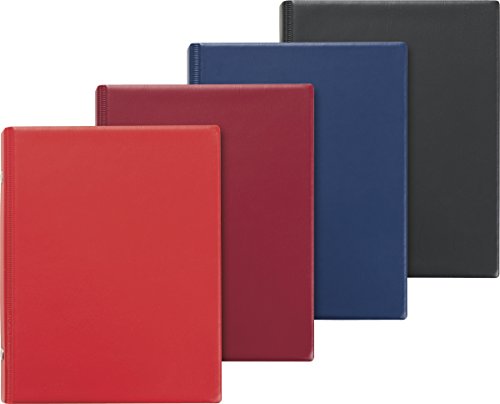Brunnen 1065206 Ringbuch (A6 Sortiertpackung, 2 Ringe, Kunststoff-Einband in den Farben rot, weinrot, blau, schwarz, inkl. 50 Blatt, 1 Stück) von Brunnen