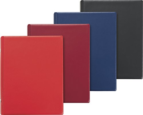 Brunnen 1065206 Ringbuch (A6 Sortiertpackung, 2 Ringe, Kunststoff-Einband in den Farben rot, weinrot, blau, schwarz, inkl. 50 Blatt, 1 Stück) von BRUNNEN