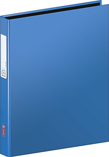 Brunnen 106552133 Ringbuch (A4, Kartonüberzug, 20mm Füllhöhe, 2 Ringe, mit Beschriftungsetikett auf dem Rücken) blau / azur von Brunnen
