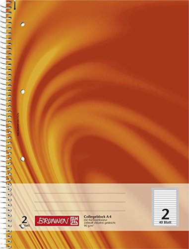 Brunnen 106720202 Notizblock / Collegeblock (liniert, A4, 40 Blatt, Lineatur 2) von BRUNNEN