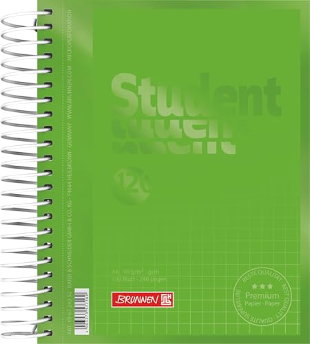 BRUNNEN Collegeblock Premium Student Colour Code | A6, kariert, 120 Blatt, kiwi von BRUNNEN