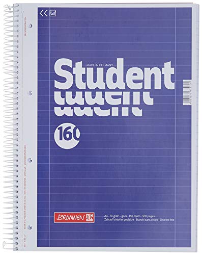 Brunnen 1067727 Notizblock / Collegeblock Student (A4, liniert Lineatur 27, 70 g/m², 160 Blatt) 5 Stück von BRUNNEN