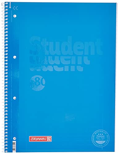 Brunnen 1067927133 Notizblock / Collegeblock Student Colour Code (A4 liniert, Lineatur 27, 90 g/m², 80 Blatt) blau von Brunnen
