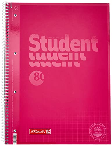 BRUNNEN Collegeblock Premium Student Colour Code | A4, Lineatur 28, 80 Blatt, pink von BRUNNEN