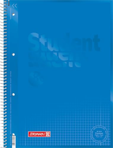 Brunnen 1067928133 Notizblock / Collegeblock Student Colour Code (A4 kariert, Lineatur 28, 90 g/m², 80 Blatt) blau von Brunnen