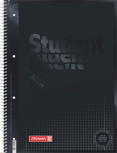 Brunnen 1067928190 Notizblock / Collegeblock Student Colour Code (A4 kariert, Lineatur 28, 90 g/m², 80 Blatt) schwarz von Brunnen