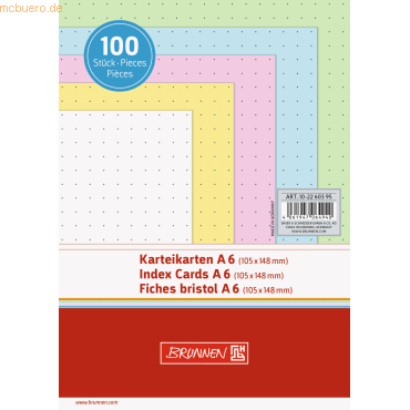 Brunnen Karteikarten A6 punktiert sortiert VE=100 Stück von Brunnen