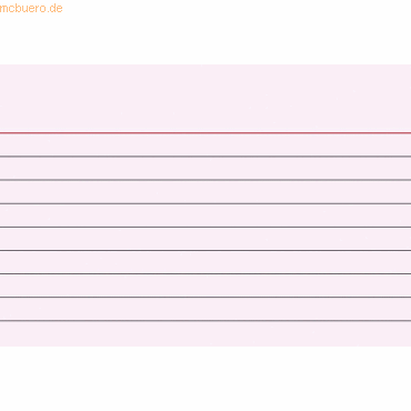 Brunnen Karteikarten A7 liniert rot VE=100 Stück von Brunnen