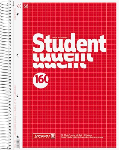 Brunnen Notepad, Wood-Free Paper, 70 g/m², A4, Square-Ruled with 2 Margins, White160 Sheets von Brunnen