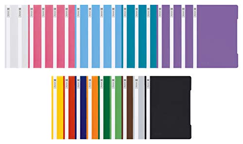 Brunnen Schnellhefter A4 PP-Folie glasklares Deckblatt farbig sortiert (13 Farben + 13er Pastell Set) von BRUNNEN