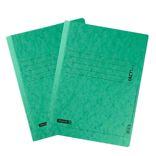 Brunnen FACT!Plus A4 Schnellhefter Sammelmappe Dokumentenmappe aus dickem, gepresstem Karton im praktischen Doppelpack ideal zur Ablage und Organisation für Amtsheftung und kaufmännische Heftung von BRUNNEN