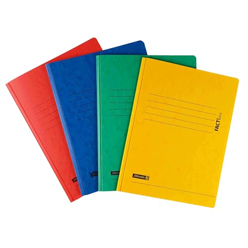 Brunnen FACT!Plus A4 Schnellhefter Sammelmappe Dokumentenmappe aus dickem, gepresstem Karton im praktischen 4er-Set ideal zur Ablage und Organisation für Amtsheftung und kaufmännische Heftung von BRUNNEN