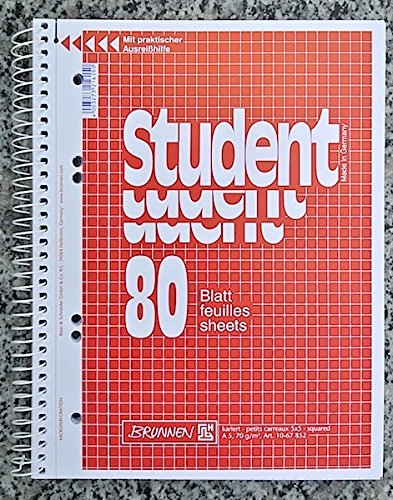 Brunnen Spiralblock Student A5 80 Blatt Collegeblock kariert (20 Stück) von Brunnen
