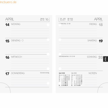 Brunnen Wochenkalendarium 723 für Ringbuch-Kalender 7,6x11,2cm 1 Woche Brunnen Wochenkalendarium 723 für Ringbuch-Kalender 7,6x11,2cm 1 Woche von Brunnen