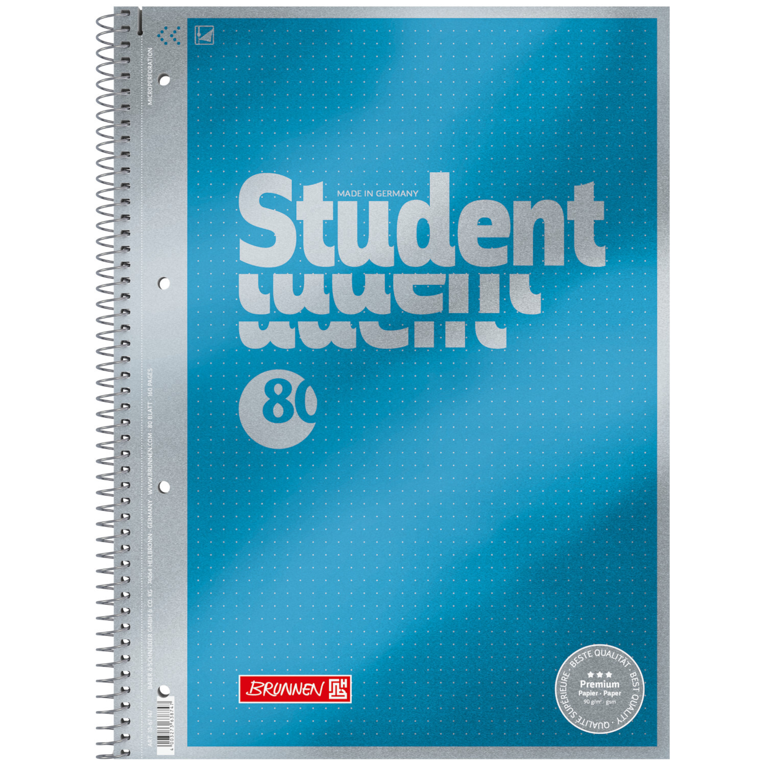 Collgeblock Premium Student A4 80 Blatt punktiert von Brunnen