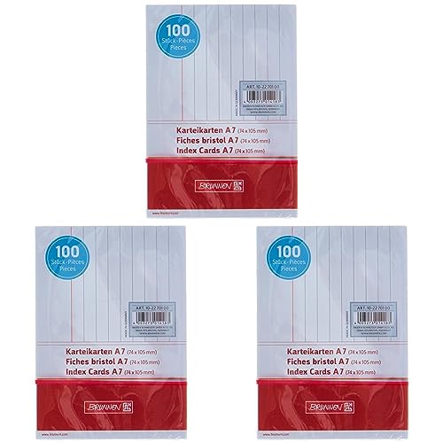 Karteikarte A7 lin ws 100St (Packung mit 3) von BRUNNEN