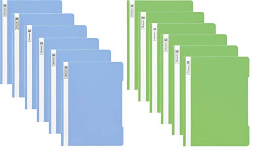 12 Brunnen Schnellhefter A4 hellblau/hellgrün PP-Folie glasklares Deckblatt von BRUNNEN
